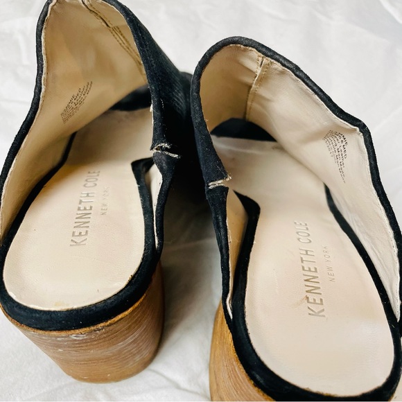 Kenneth Cole Kammie Suede Mules Black 6M - Picture 3 of 6